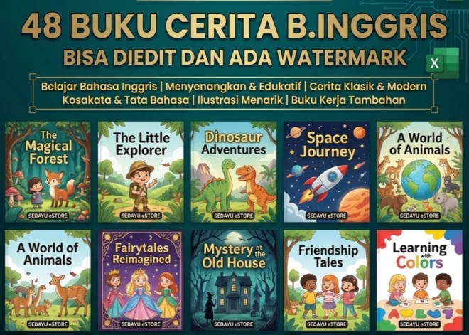 ALL IN ONE BUNDLE : 48 Buku Cerita Bahasa Inggris by Canva (EN)