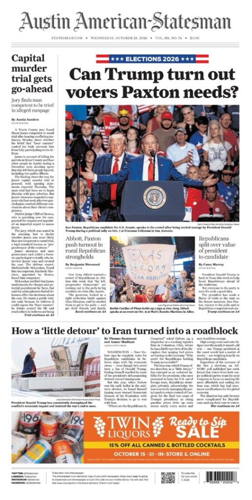 AAAAA Koran AUSTIN AMERICAN STATESMAN TODAY, English (File PDF)