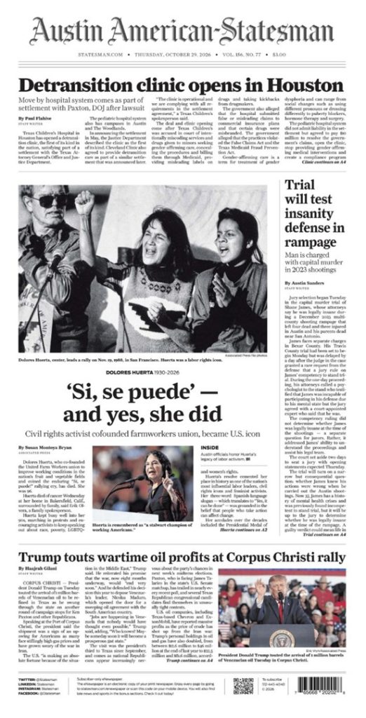 AAAAA Koran AUSTIN AMERICAN STATESMAN TODAY, English (File PDF)