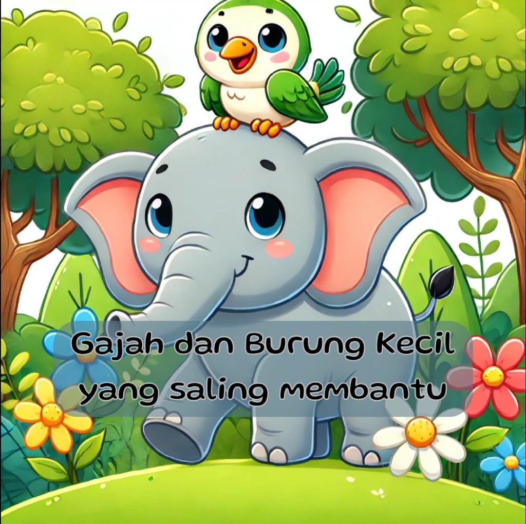 Gajah dan Burung Kecil yang Saling Membantu