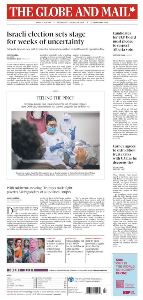 AAAAA Koran THE GLOBE AND MAIL Today, English (File PDF)